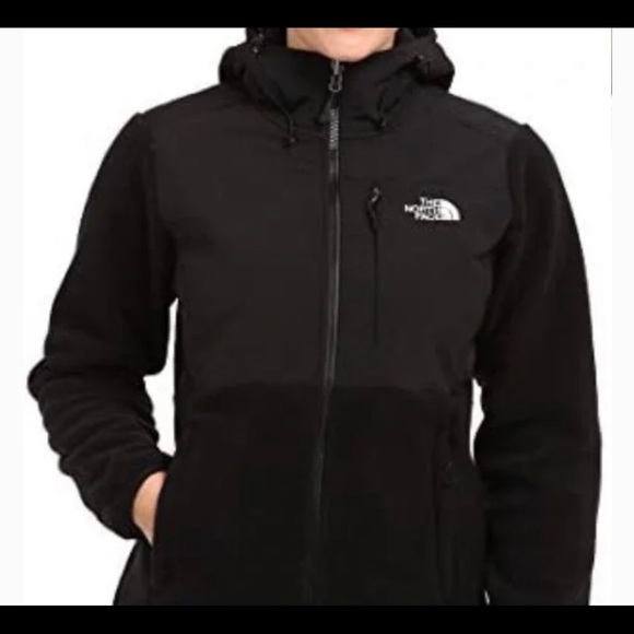 Black Hooded Fleece Northface Jacket - Picture 2 of 5